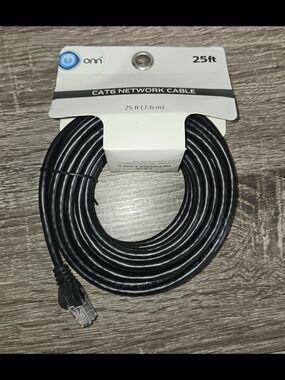 Onn 25FT Cat6 Network Cable 0NA18CH003 New In Packaging.